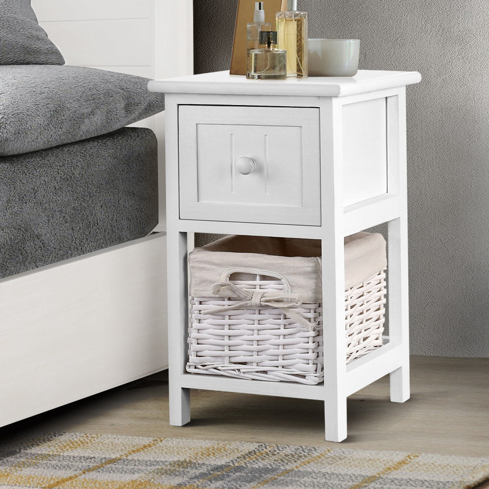 2 PCS Bedside Table - White