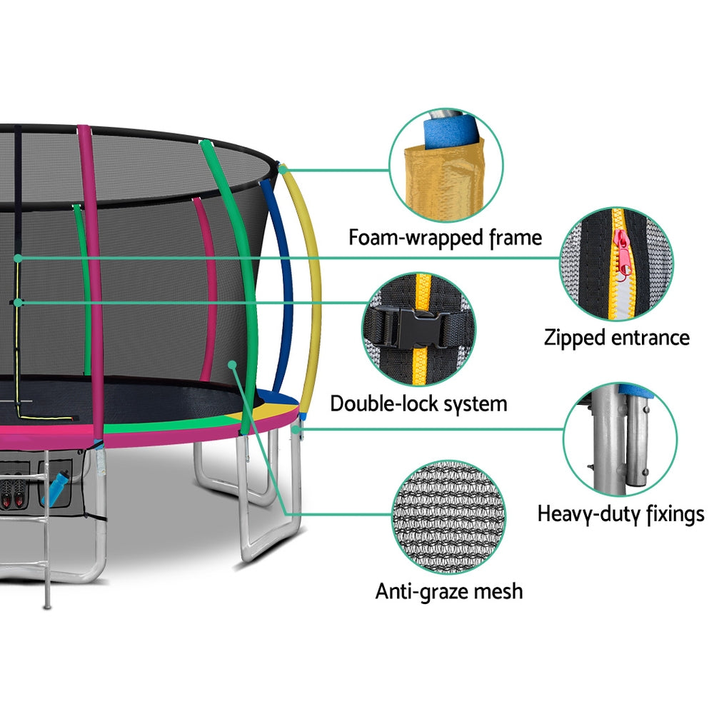 16FT Trampoline Trampolines - Multi-coloured