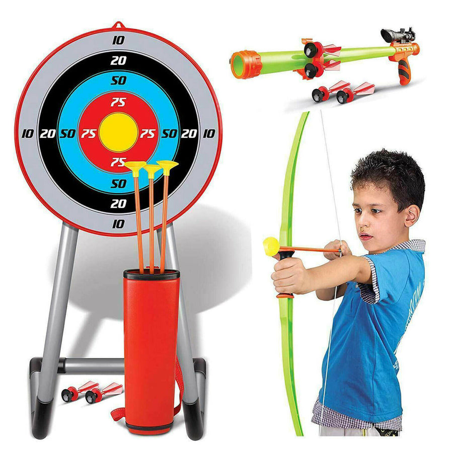 Large 2 in 1 Archery Set Kids Suction Arrows Target 90cm Stand