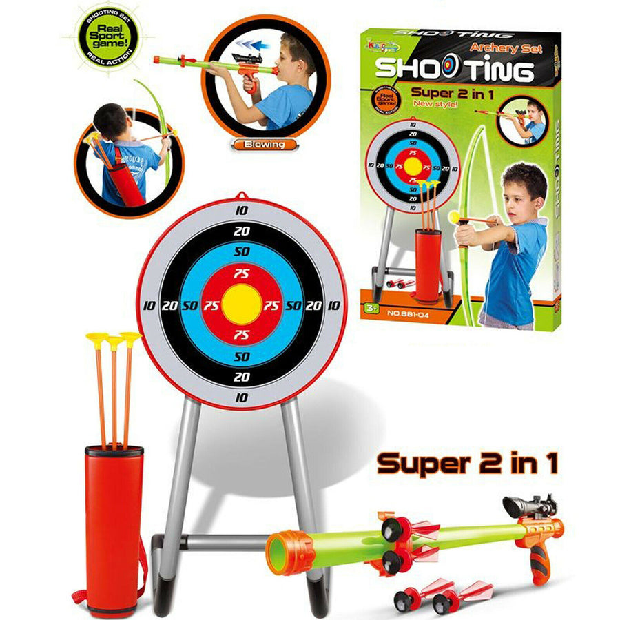 Large 2 in 1 Archery Set Kids Suction Arrows Target 90cm Stand