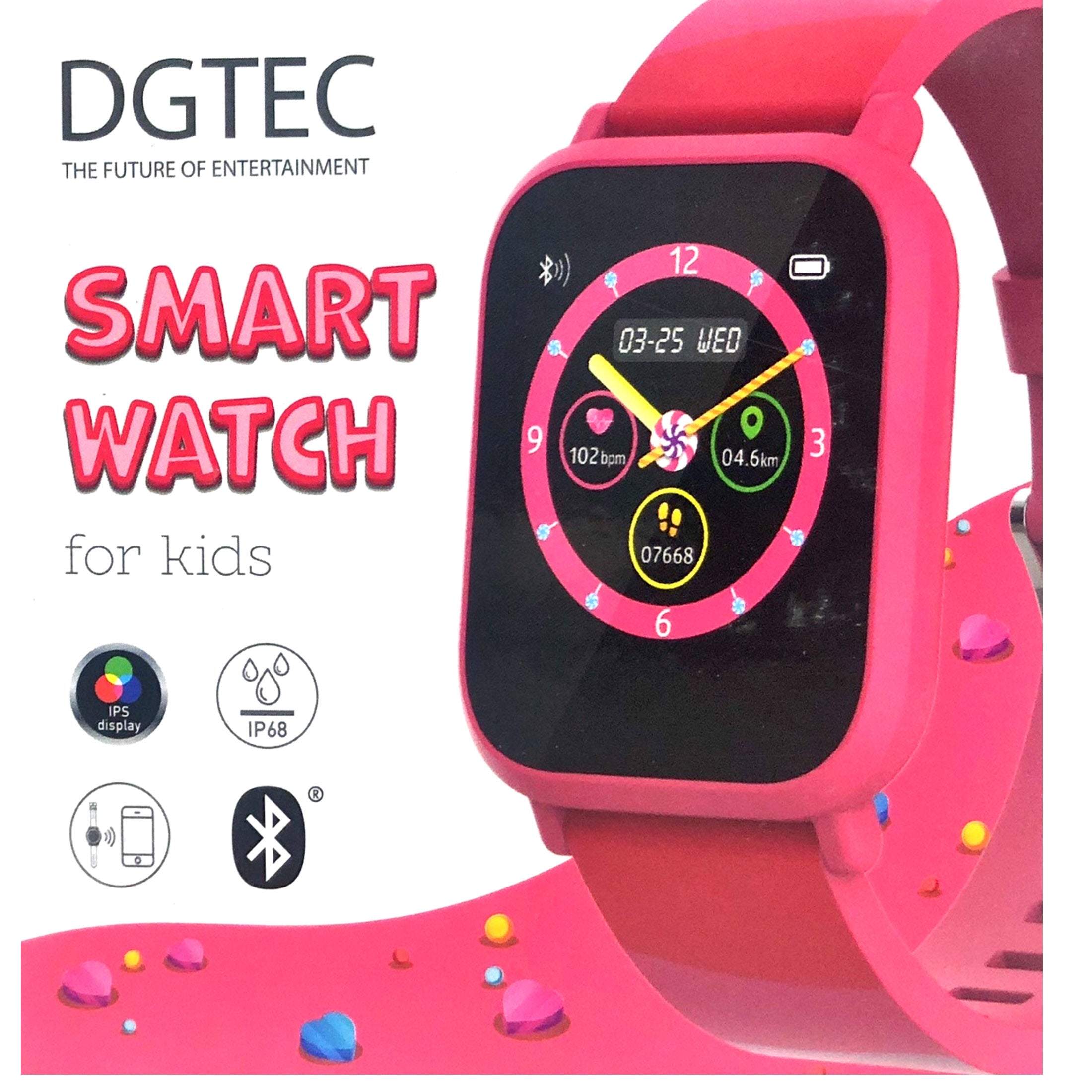 Kids Kidi Smart Watch Fit4Kid App Sport IP68 Pink Candy