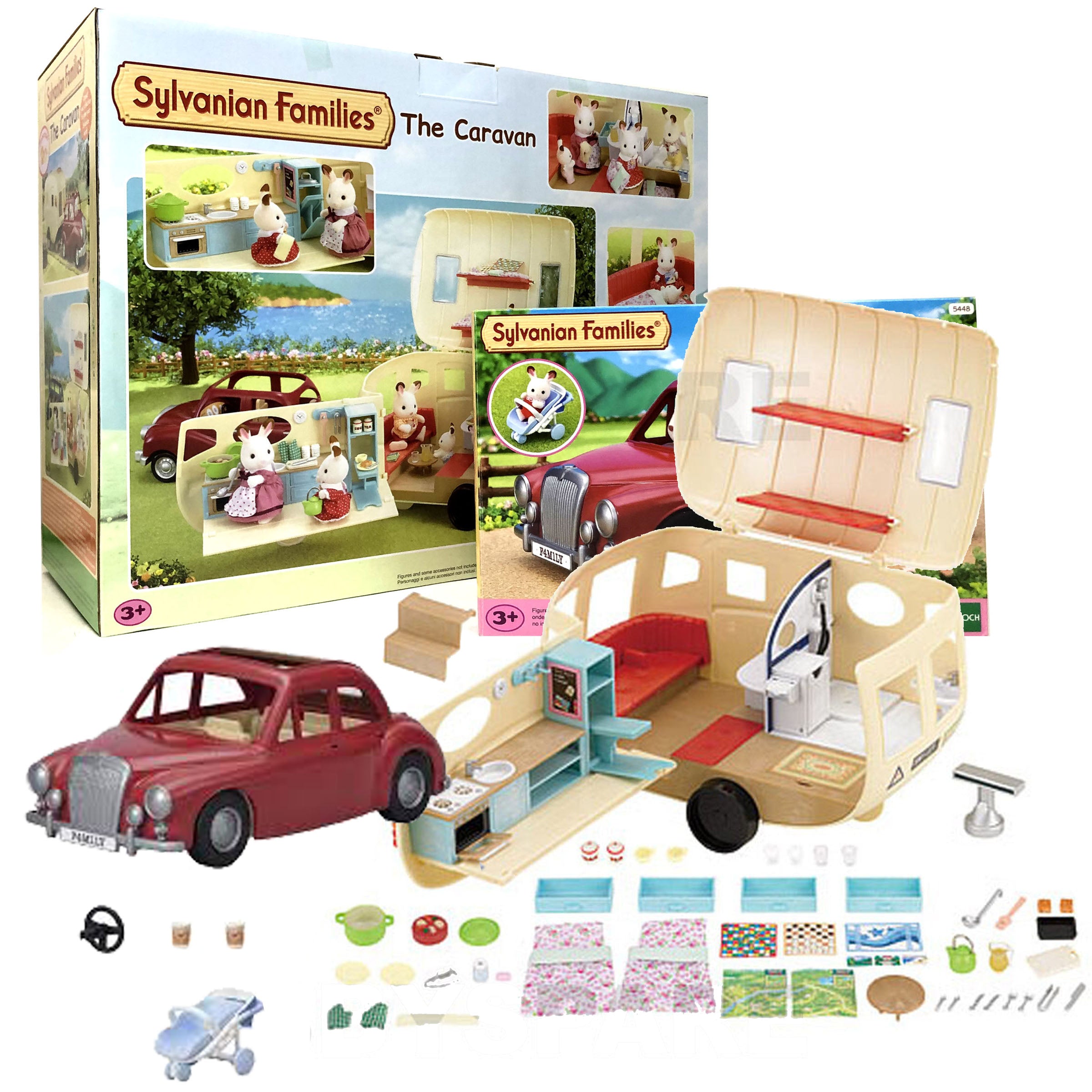 Sylvanian Families Famliy Cruising Car & Caravan Bundle Pack