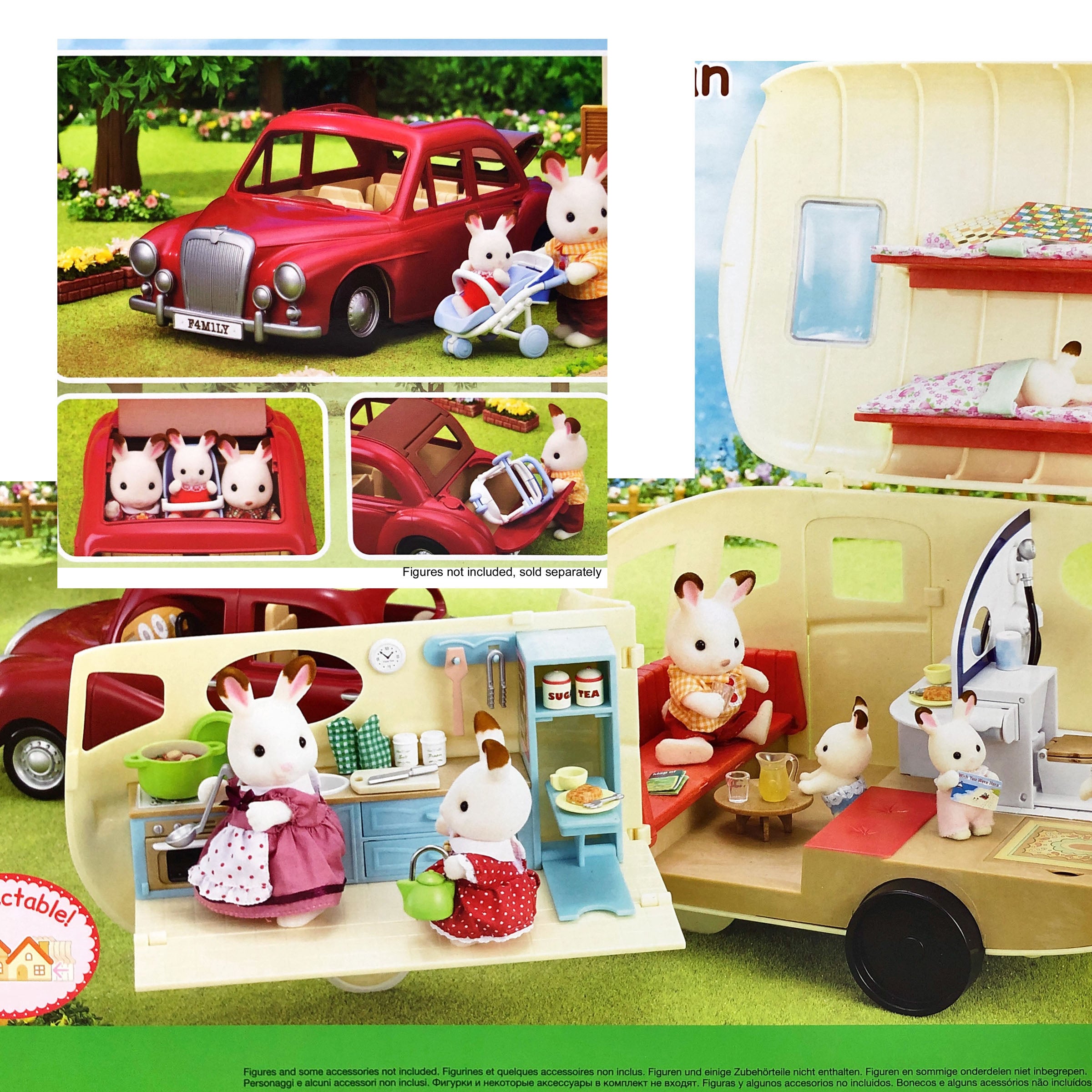 Sylvanian Families Famliy Cruising Car & Caravan Bundle Pack