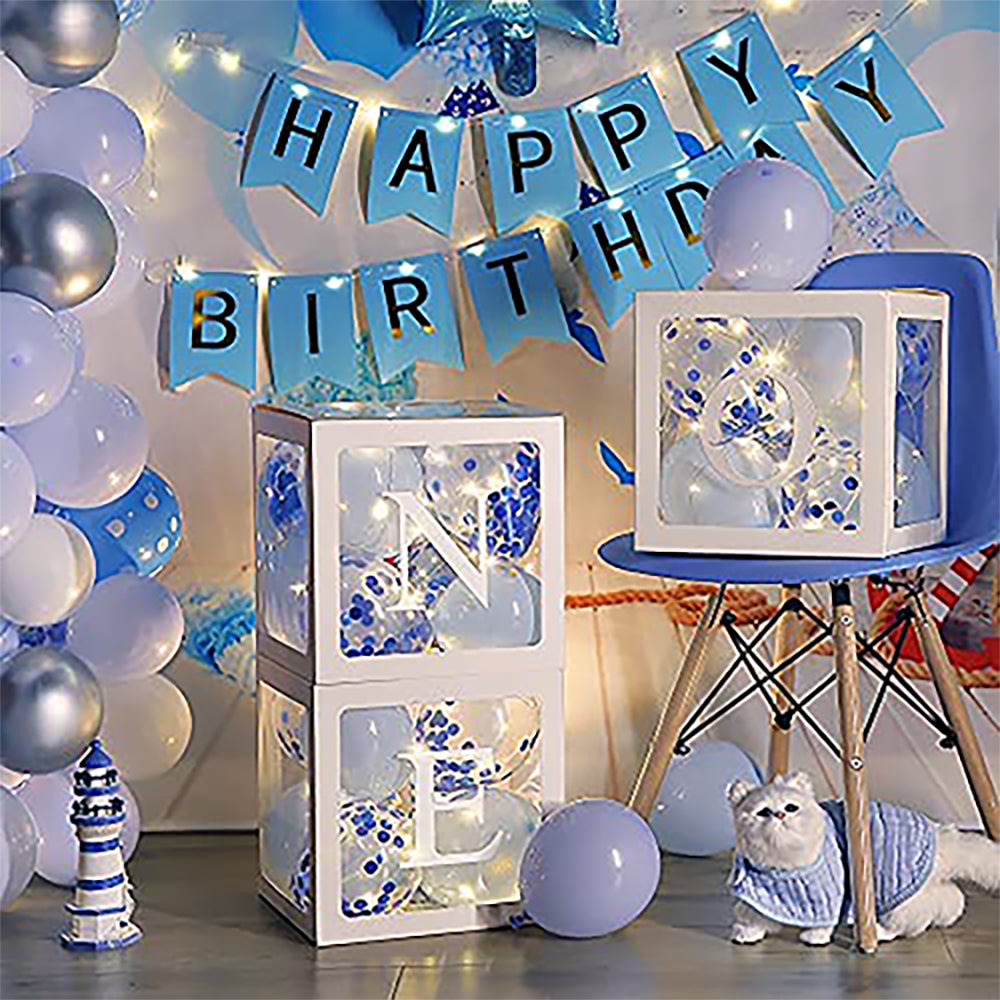 ONE Balloons Box Clear Birthday Party