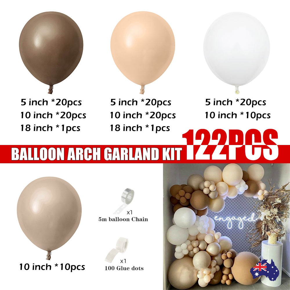 122X Coffee Balloon Arch Garland Kit Set