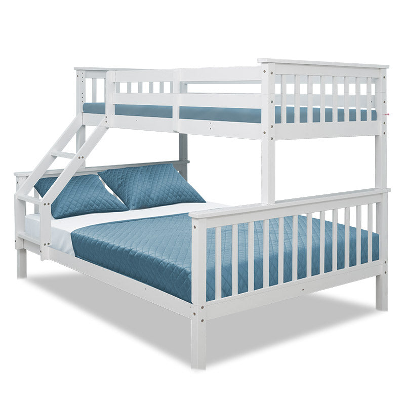 Slumber 2in1 Double Single Bunk Bed Kids Solid Timber Pine Beds Children Bedroom Furniture