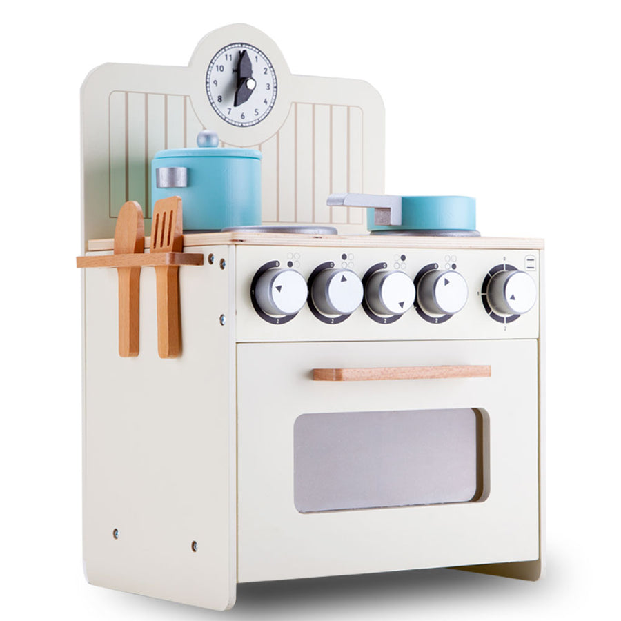 KIDS Retro Wooden Kitchen Toy Pretend Play Set Children Wood Oven Toddlers