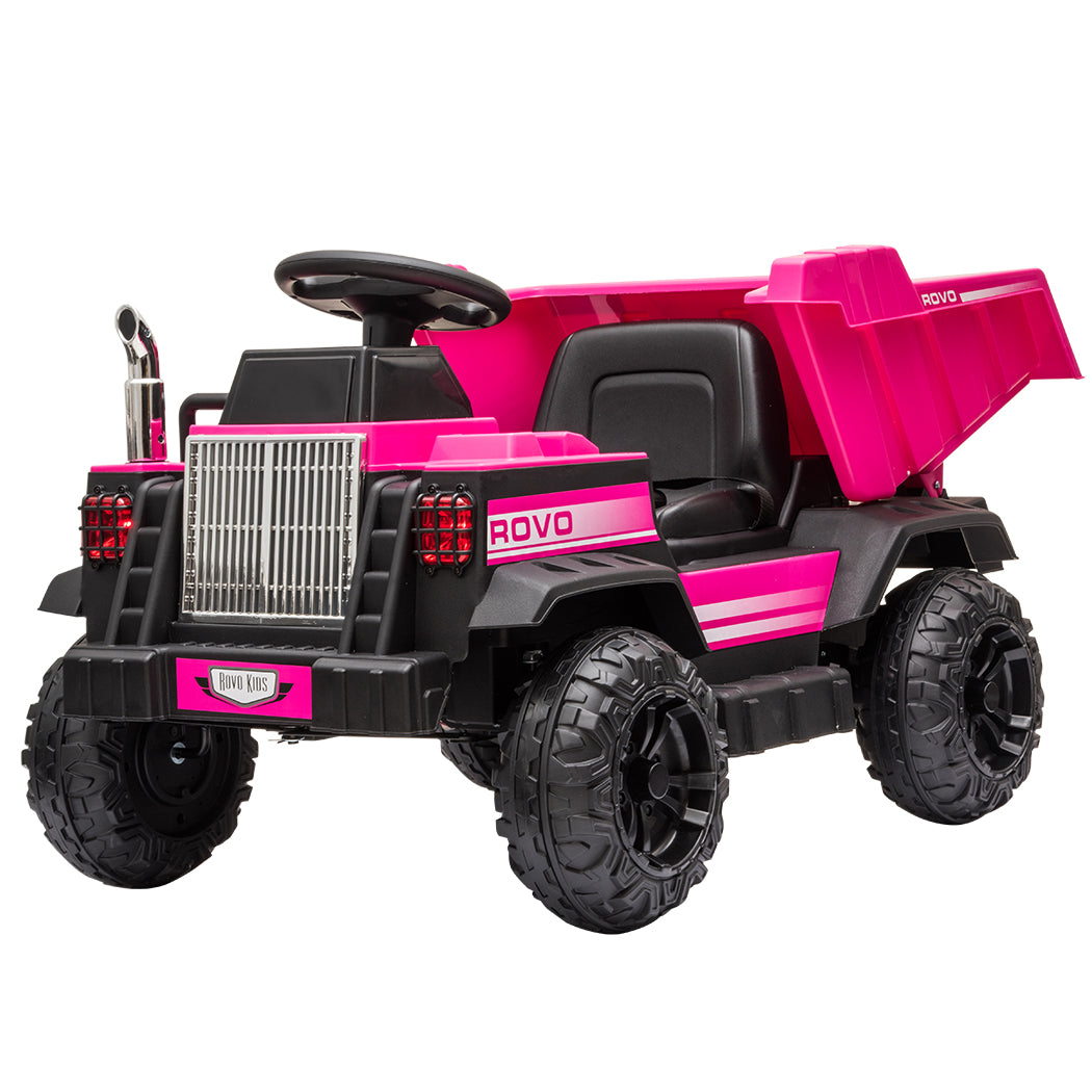 Kids Electric Ride On Dump Truck - Pink