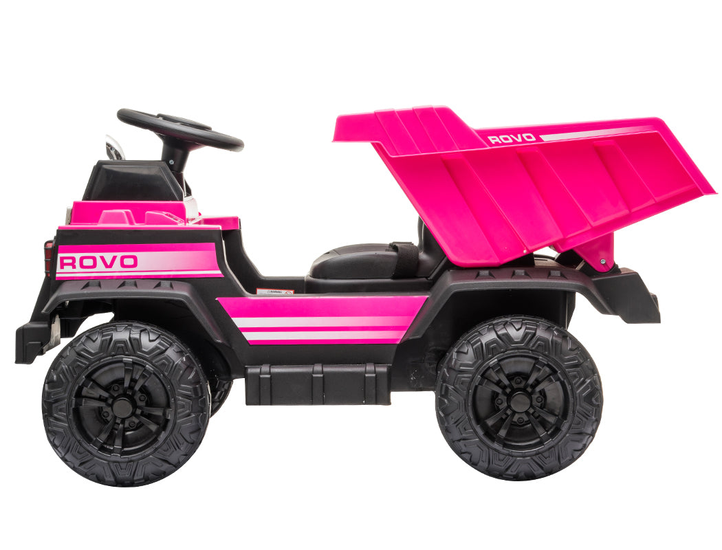 Kids Electric Ride On Dump Truck - Pink