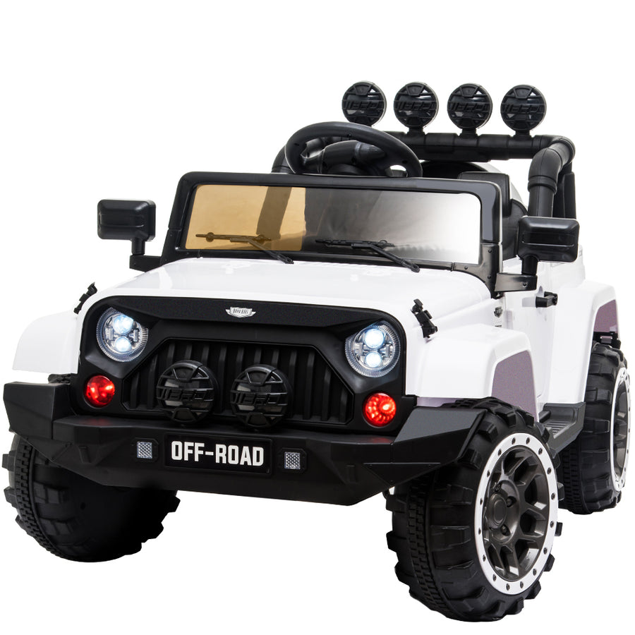 Kids Jeep Inspired Ride-On Car Toy 4WD 12V White