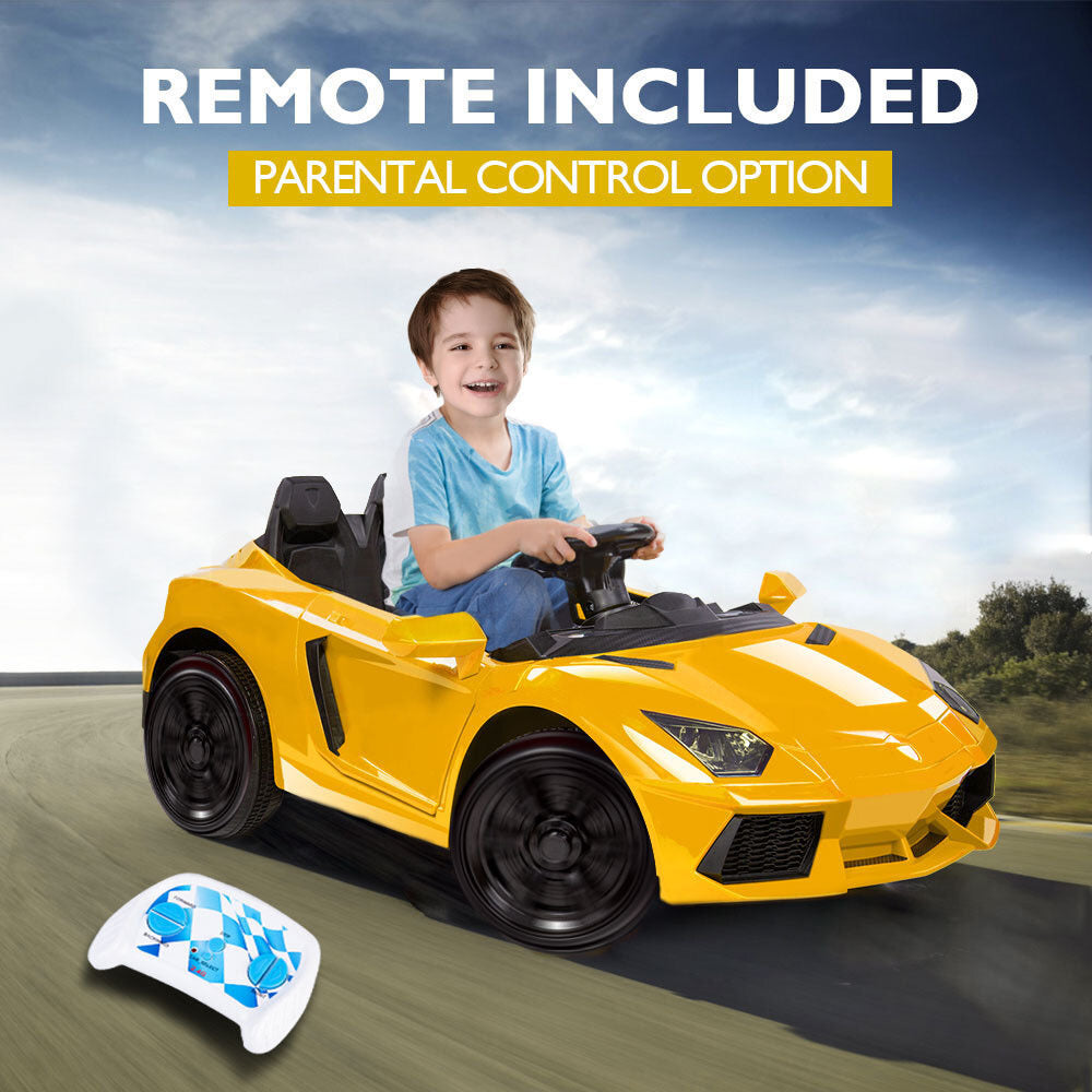 KIDS Ride-On Car LAMBORGHINI Inspired - Electric Battery Remote Yellow