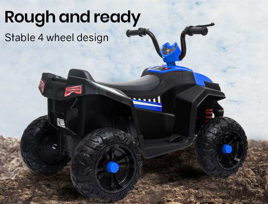 KIDS Electric Ride On ATV Quad Bike Battery Powered, Black and Blue