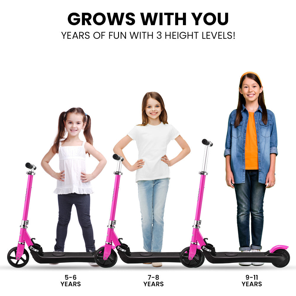 KIDS Electric Scooter Lithium Ride-On Foldable E-Scooter 125W Rechargeable, Pink