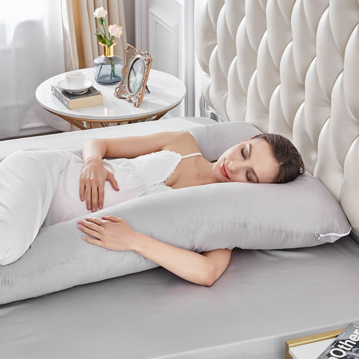 Pregnancy/Maternity/Nursing Pillow with Pillowcase (Grey)