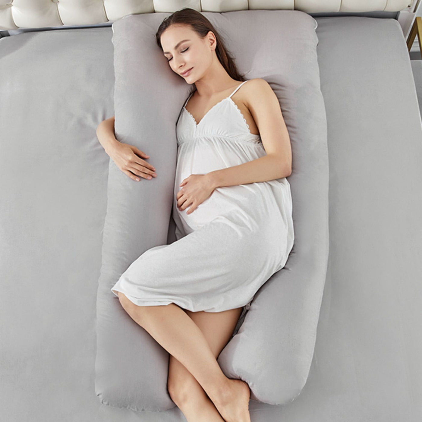 Pregnancy/Maternity/Nursing Pillow with Pillowcase (Grey)