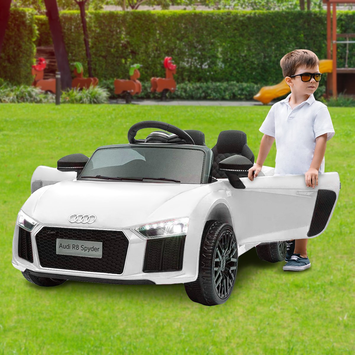 Spyder Audi Licensed Kids Electric Ride On Car Remote Control - White