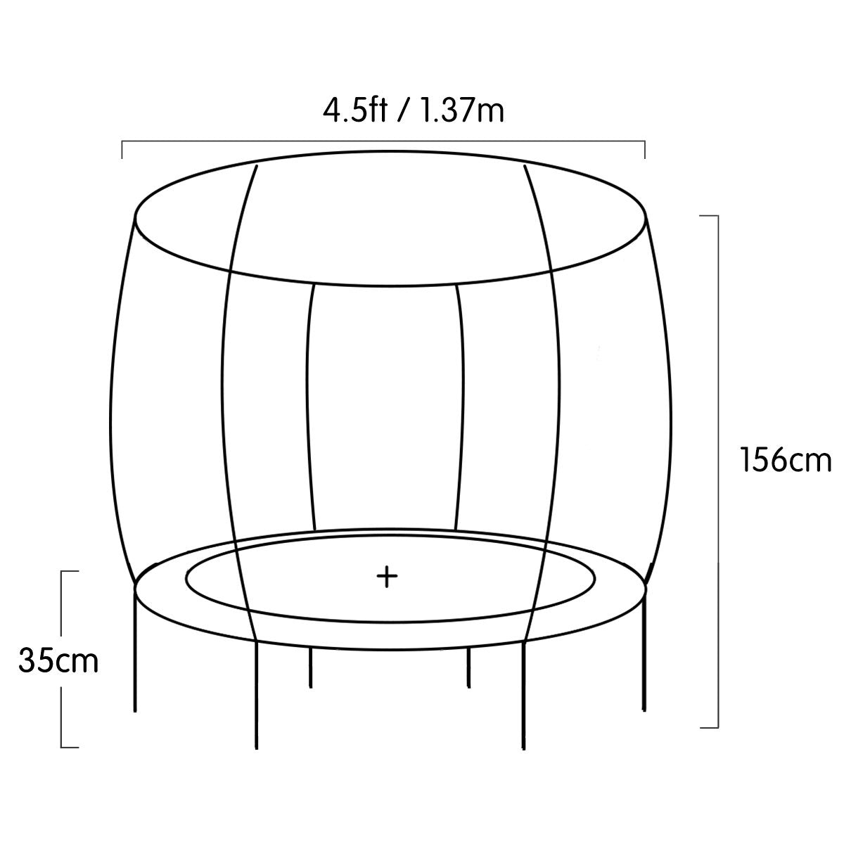 4.5ft Trampoline - Green / Pink