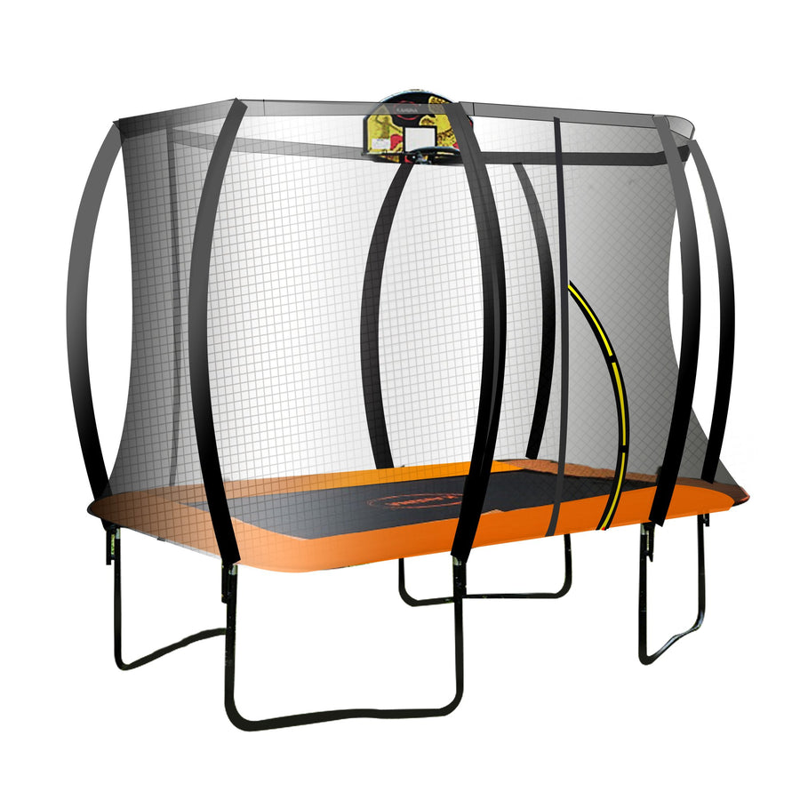 6ft X 9ft Trampoline Free Safety Net Spring Pad Cover Mat Ladder Basketball Set