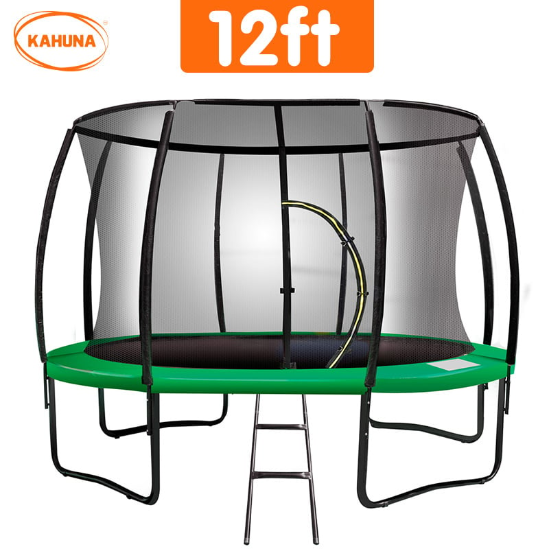 12ft Trampoline Free Ladder Spring Mat Net Safety Pad Cover Round Enclosure Green