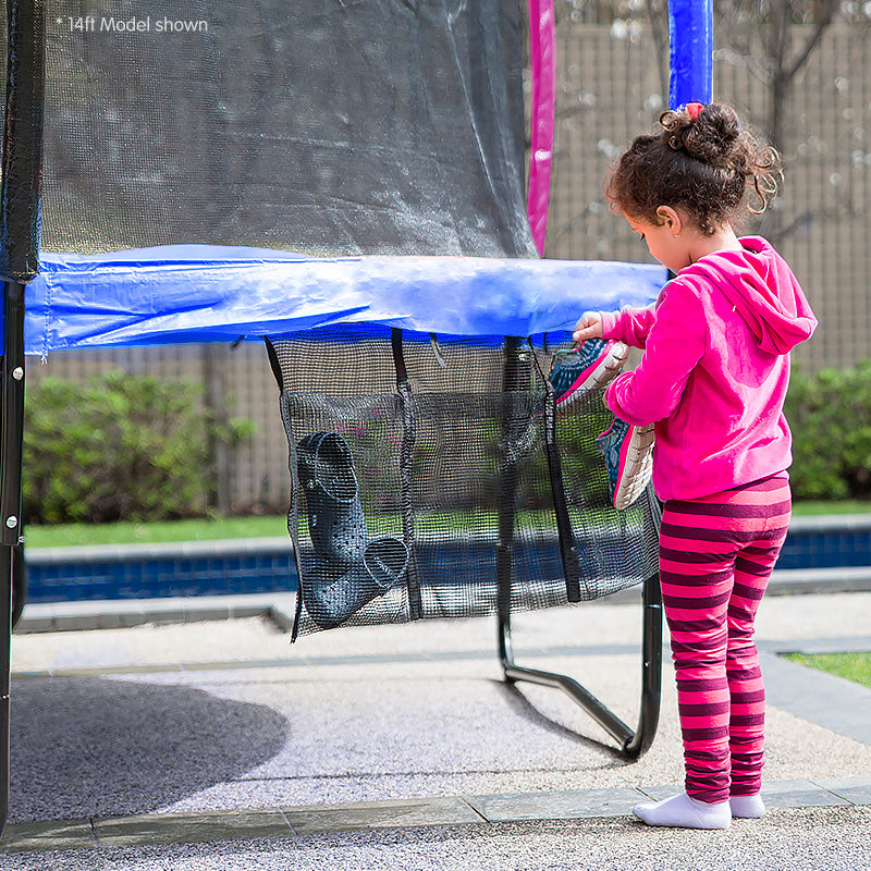 14ft Trampoline Free Ladder Spring Mat Net Safety Pad Cover Round Enclosure - Rainbow