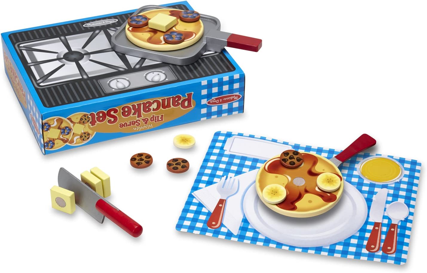 Flip and Serve Pancake Set (19 pcs) - Wooden Breakfast Play Food