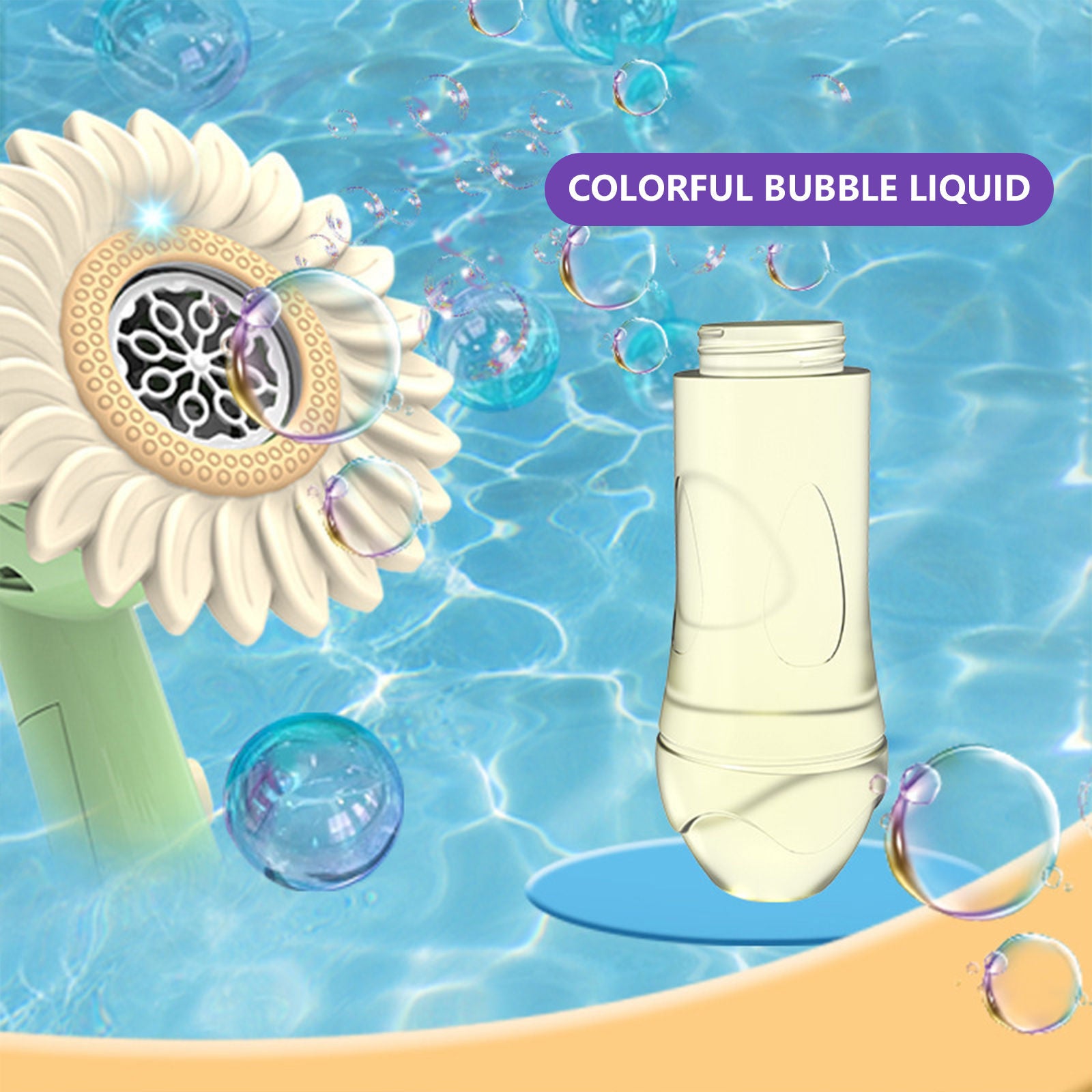 Sunflower Bubble Machine Handheld Water Bubble Machine Kids Summer Toys