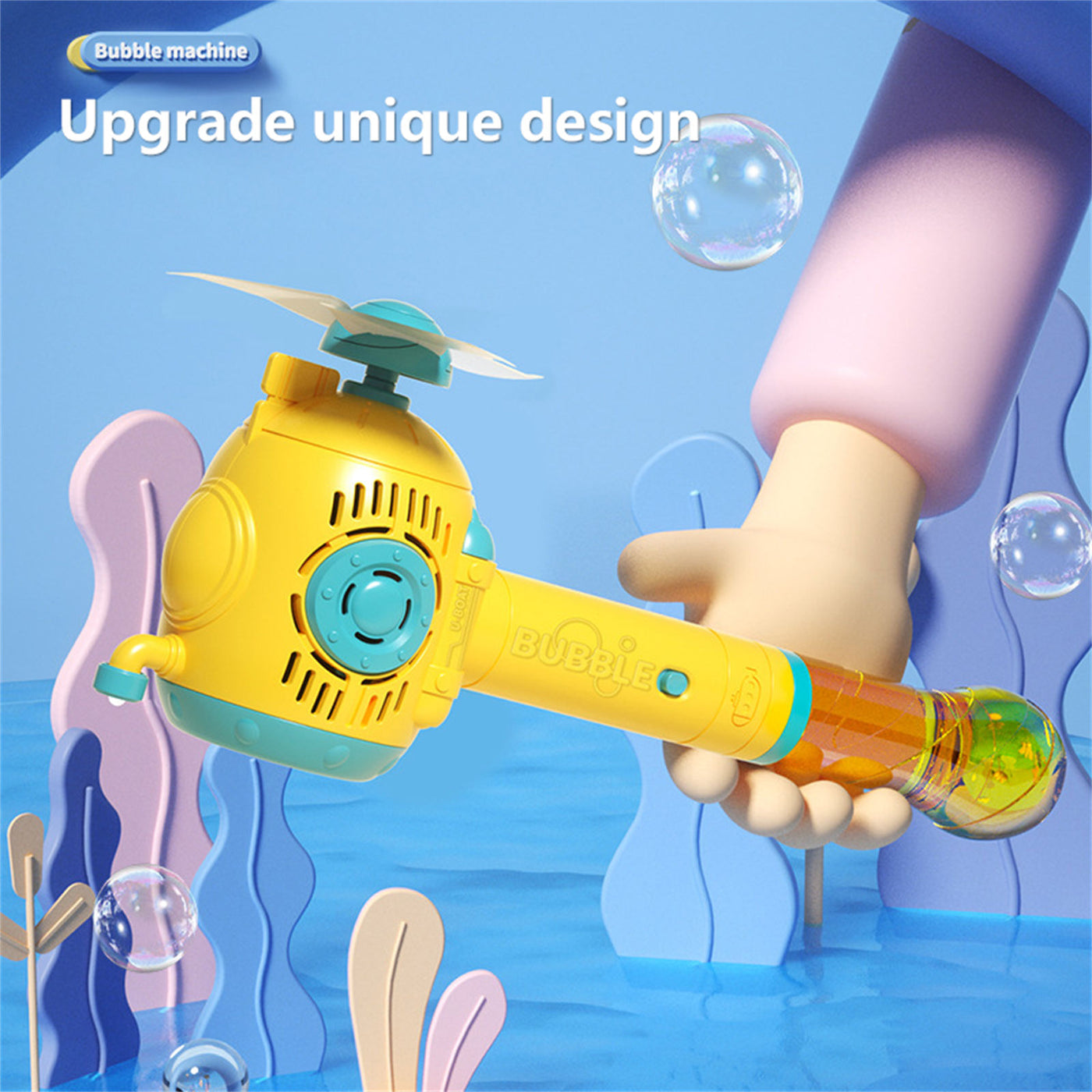 Children's Windmill Submarine Bubble Stick Hand-Held Automatic Bubble Toy