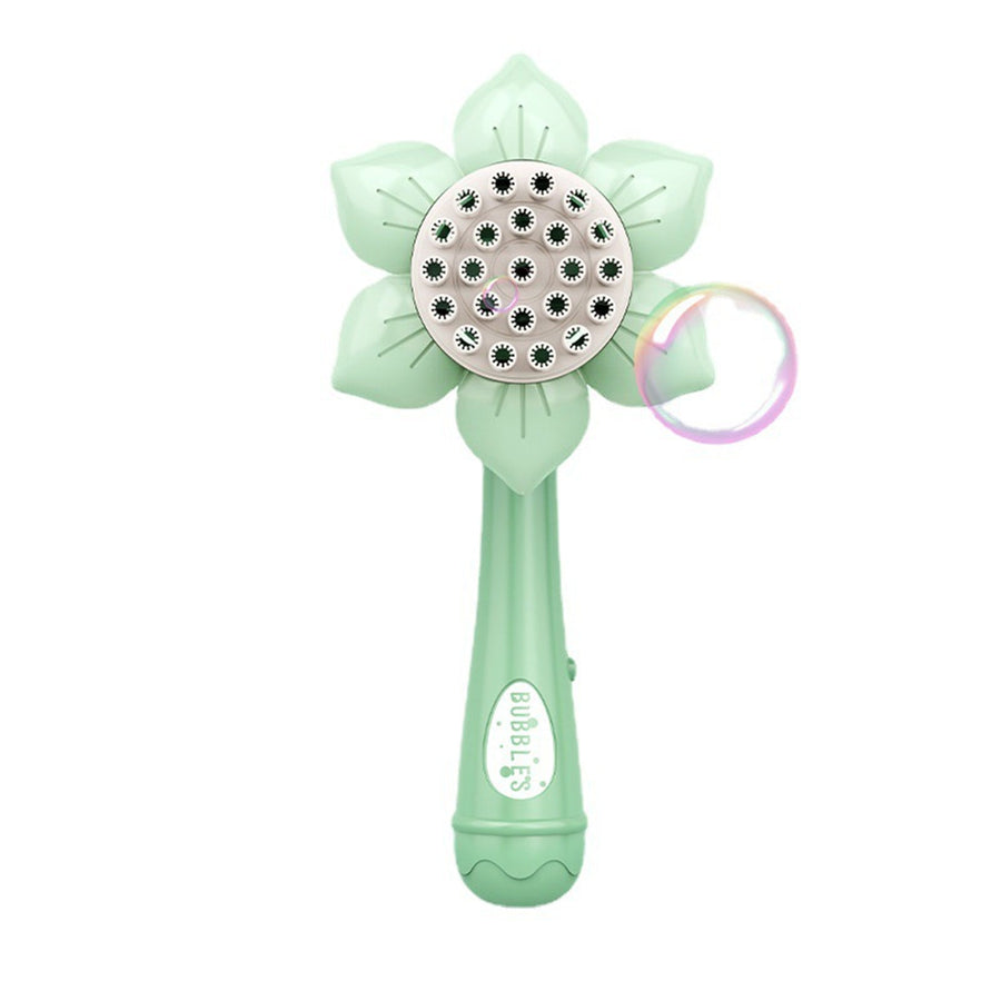 Bubble Gun Toy Sunflower Stick Flower Shower Machine 23 Hole Children Toy Green