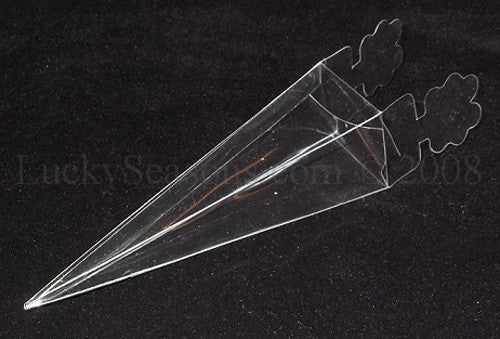 10 Pack of Clear Pyramid Triangle Shaped Small Clear Gift Box