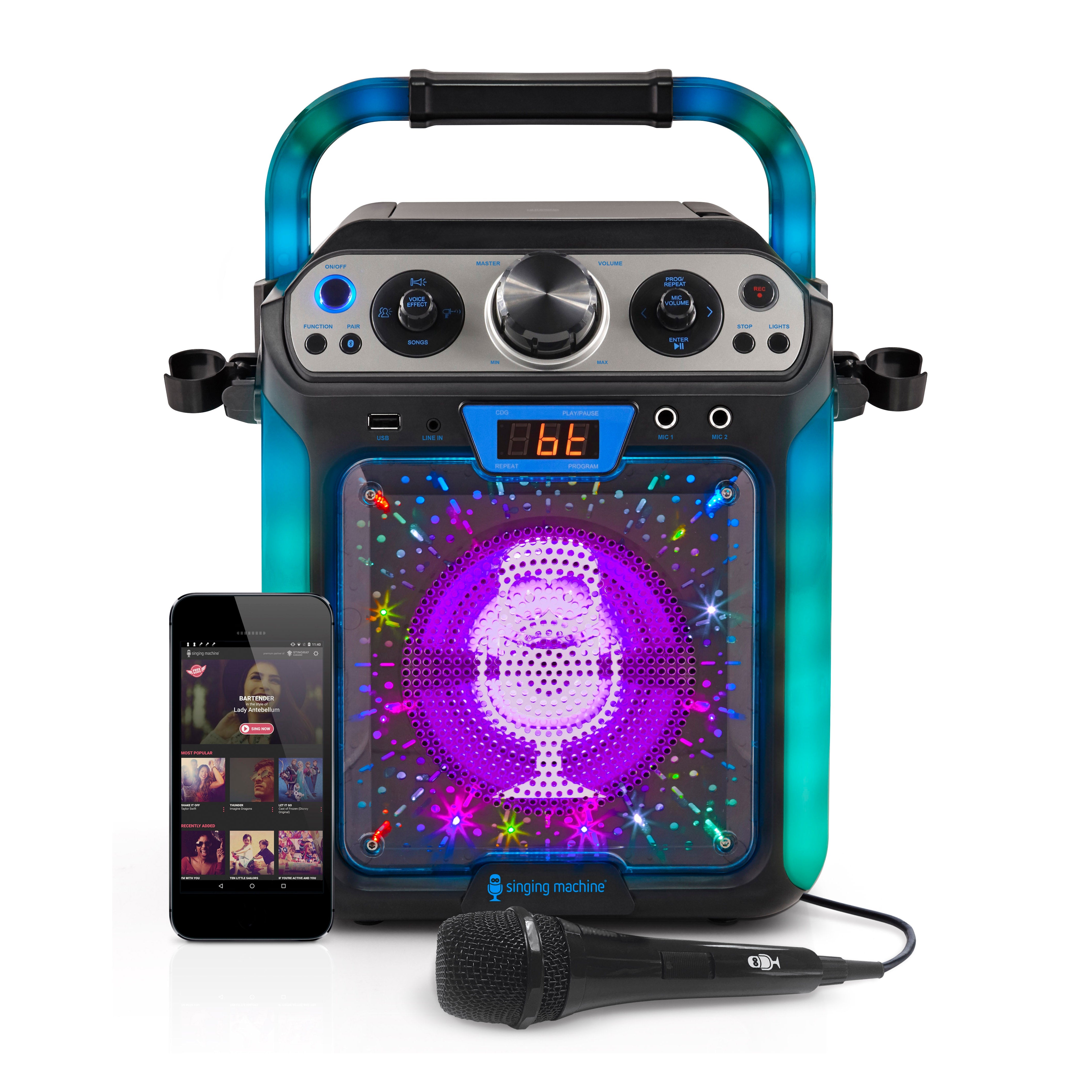 Singing Machine Groove Cube Hype Bluetooth Karaoke Machine