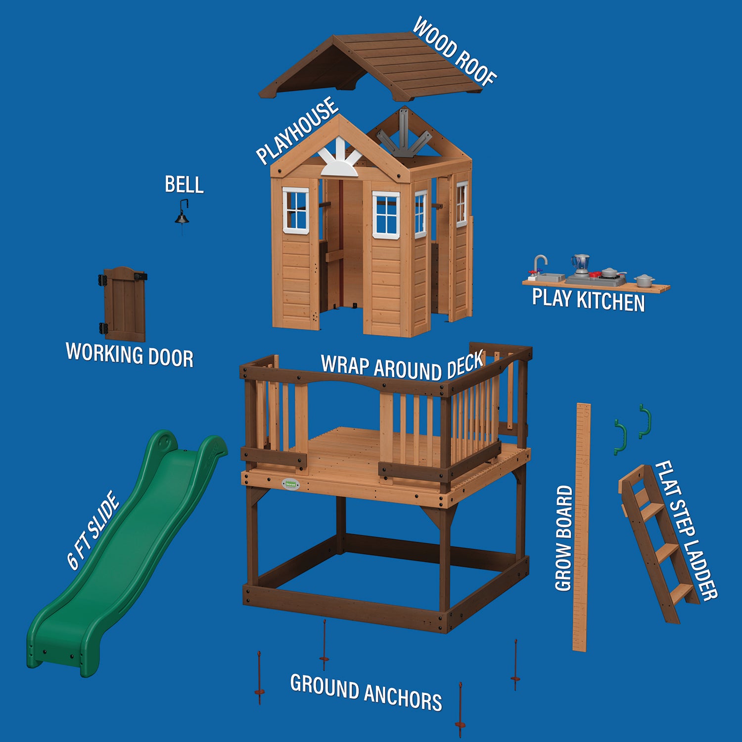 Backyard Discovery Echo Heights Cubby House with Slide