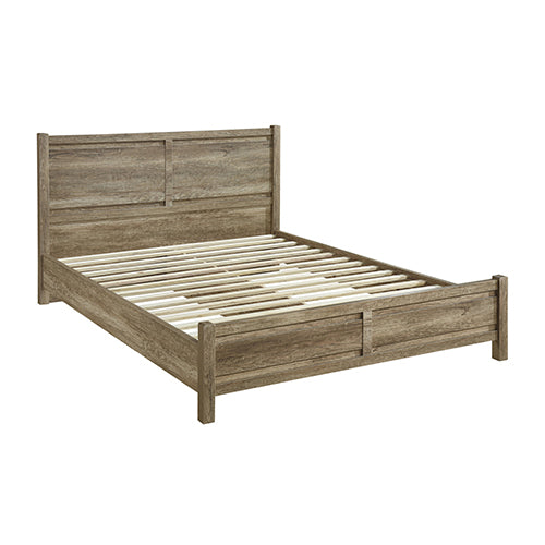 Queen Size Bed Frame Natural Wood in Oak Colour