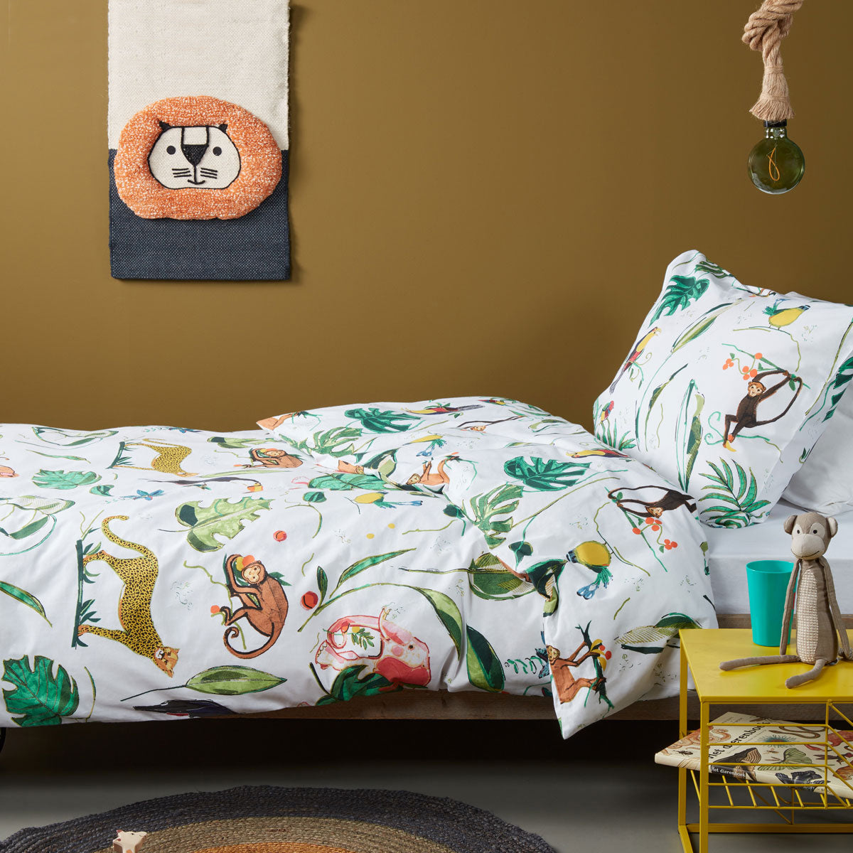 Bedding House Crazy Jungle Multi Cotton Quilt Cover Set Single