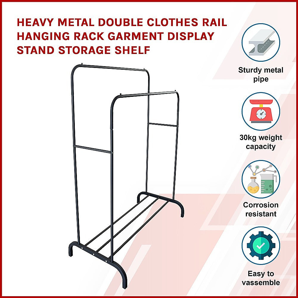 Heavy Metal Double Clothes Rail  Stand