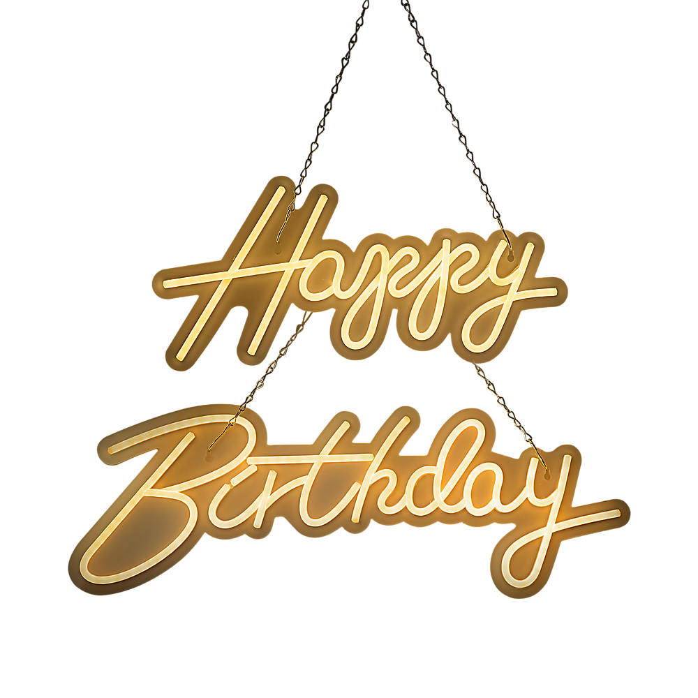 Happy Birthday Neon Sign Hanging Glowing Party Decoration