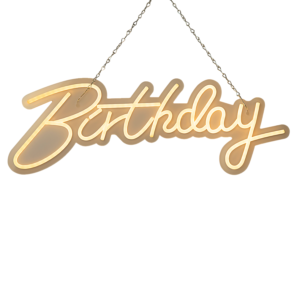 Happy Birthday Neon Sign Hanging Glowing Party Decoration