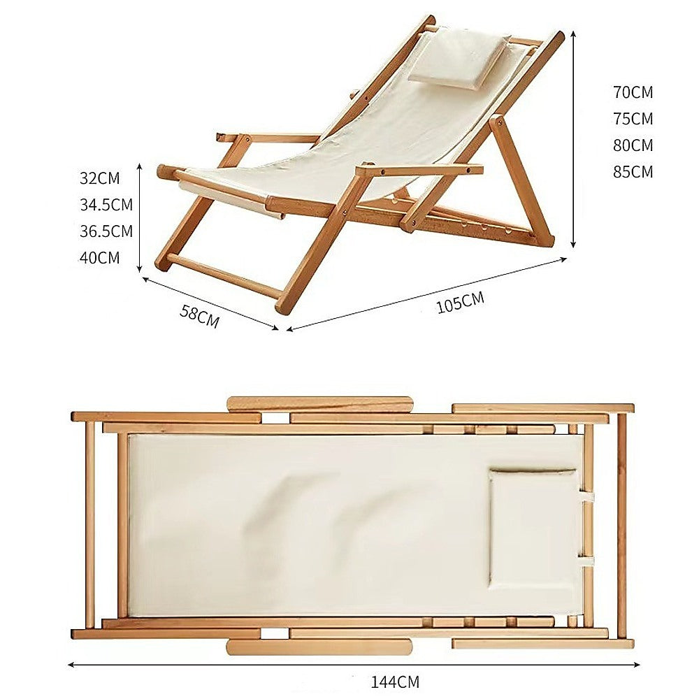 Foldable Outdoor Sling Chair Patio Lounge