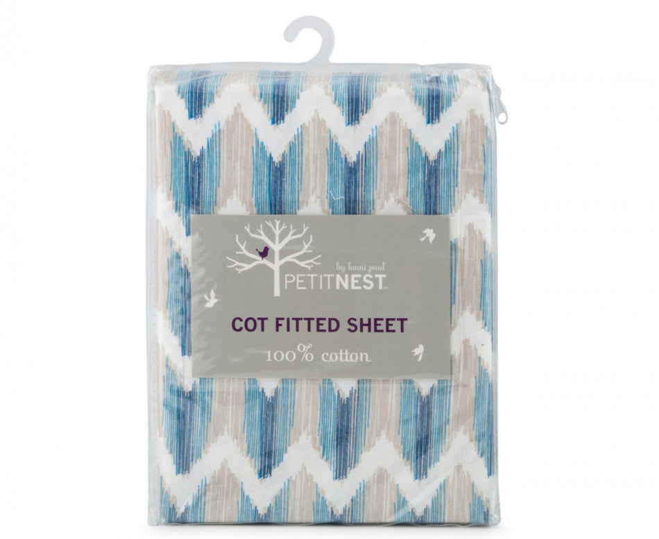 Cot Fitted Sheet Blue by Petit Nest