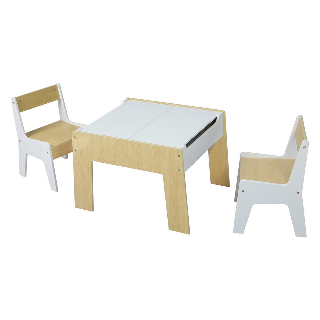 Kids Table And Chairs Building Blocks Set Wooden